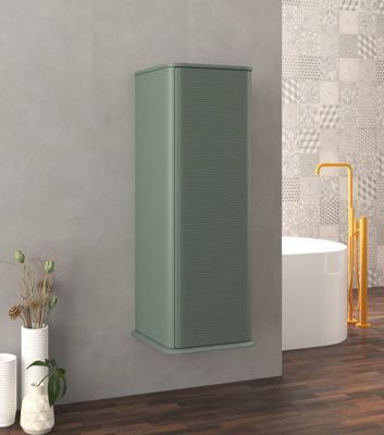 Colonne de salle de bains à suspendre 1 porte H.123 cm, vert mat, IDRA