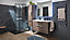 Colonne de salle de bains à suspendre aspect noyer avec miroir intérieur Urban H. 150 x L. 35 x P. 32 cm