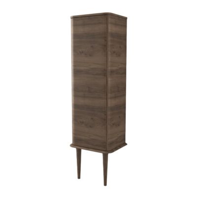 Colonne de salle de bains avec pieds 1 porte H.123 cm, effet noyer, IDRA
