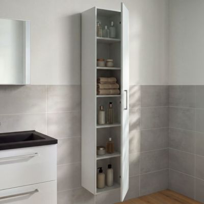 Colonne de salle de bains blanc brillant l. 30 x H. 180 x P. 36 cm GoodHome Imandra