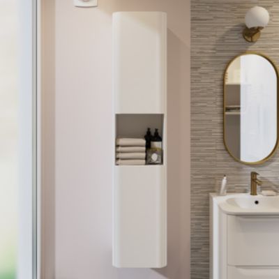 Colonne de salle de bains blanc l.35 x H.160 x P.35 cm GoodHome Nevado
