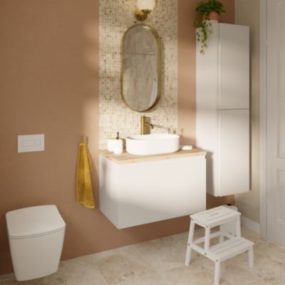 Colonne de salle de bains blanc mat 2 portes l.40 x H.160 x P.36 cm Levanna