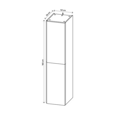 Colonne de salle de bains blanc mat 2 portes l.40 x H.160 x P.36 cm Levanna
