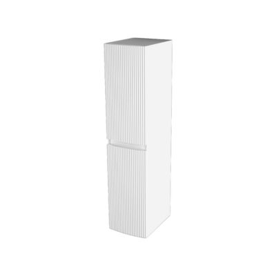 Colonne de salle de bains blanc mat strié l.30 x H.130 x P.40 cm, Vague