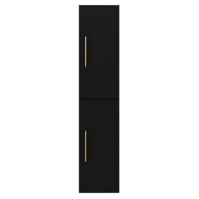 Colonne de salle de bains Dorus l.30 x H.140 x P.27 cm noir mat et poignées dorées