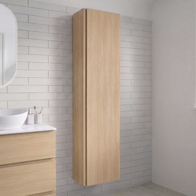 Colonne de salle de bains faible profondeur effet chêne clair l. 40 x H. 180 x P. 15 cm GoodHome Imandra