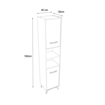 Colonne de salle de bains GoodHome Ladoga blanc L. 40 x H. 190 x P. 36 cm