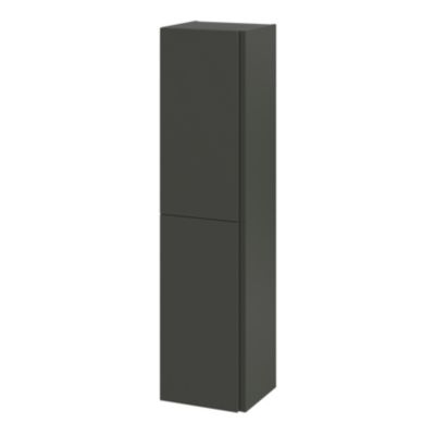 Colonne de salle de bains gris anthracite mat 2 portes l.40 x H.160 x P.36 cm Levanna