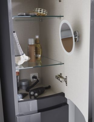 ARKITMOBEL Colonne Salle De Bain Suspendue Lotto Gris Anthracite & Chêne - Moderne 2 Portes