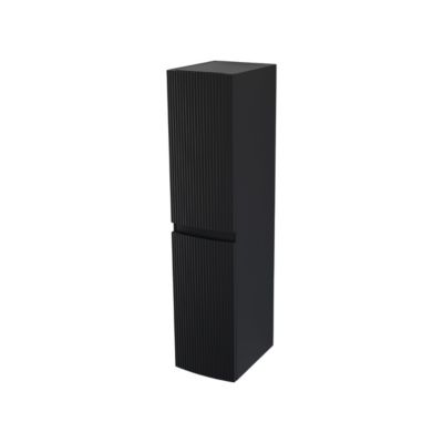 Colonne de salle de bains noir mat strié l.30 x H.130 x P.40 cm, Vague
