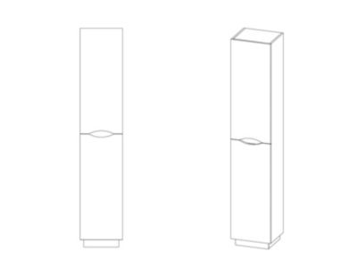 Colonne de salle de bains simple à poser H.180 x P. 30 x l.35 cm, anthracite, Palermo