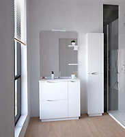 Colonne de salle de bains simple à poser H.180 x P. 30 x l.35 cm, blanc, Palermo