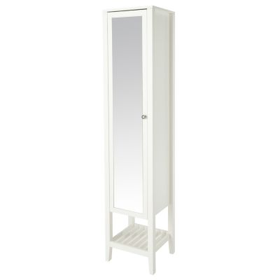 Colonne de salle de bains sur pieds avec miroir l.36xH.185xP.40 cm, blanc, GoodHome Perma