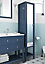 Colonne de salle de bains sur pieds avec miroir l.36xH.185xP.40 cm, bleu, GoodHome Perma
