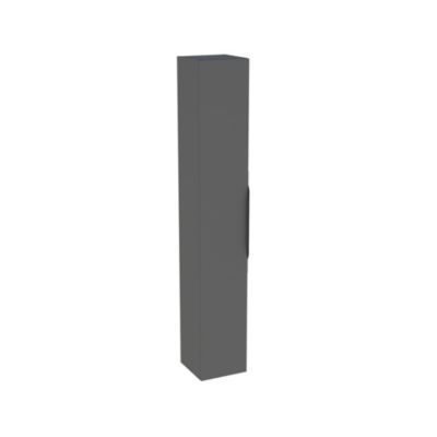 Colonne de salle de bains suspendue 1 porte gris anthracite brillant l.30 cm x H.183 x P.30 cm, Pamili