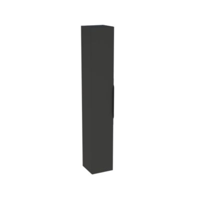 Colonne de salle de bains suspendue 1 porte noir mat l.30 cm x H.183 x P.30 cm, Pamili