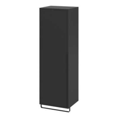 Colonne de salle de bains suspendue avec porte-serviettes noir mat l.36 x H.115 x P.30 cm, GoodHome Maza
