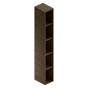 Colonne de salle de bains suspendue en mélaminé chêne foncé l.22 x l.30 x H.160 cm, Alba