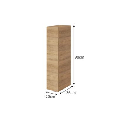 Colonne de salle de bains suspendue faible largeur effet chêne l.20 x H.90 x P.36 cm, GoodHome Imandra