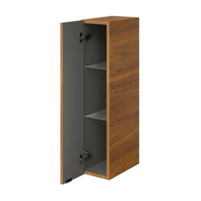 Colonne de salle de bains suspendue faible largeur effet noyer l.20 x H.90 x P.36 cm, GoodHome Imandra
