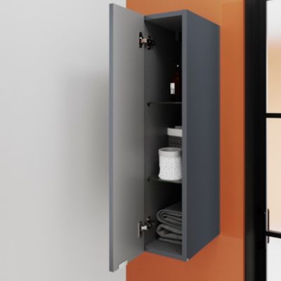 Colonne de salle de bains suspendue faible largeur gris brillant l.20 x H.90 x P.36 cm, GoodHome Imandra