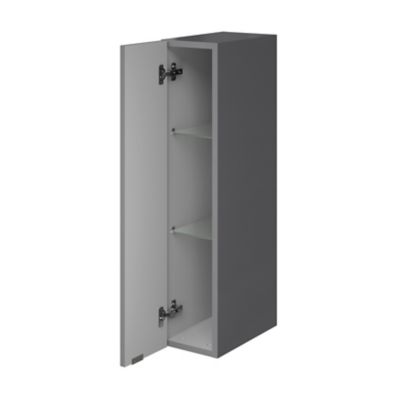 Colonne de salle de bains suspendue faible largeur gris brillant l.20 x H.90 x P.36 cm, GoodHome Imandra