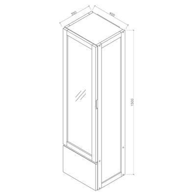 Colonne de salle de bains suspendue l.40 x H.150 x P.35 cm chêne massif et plaqué chêne, Cooke & Lewis Harmon