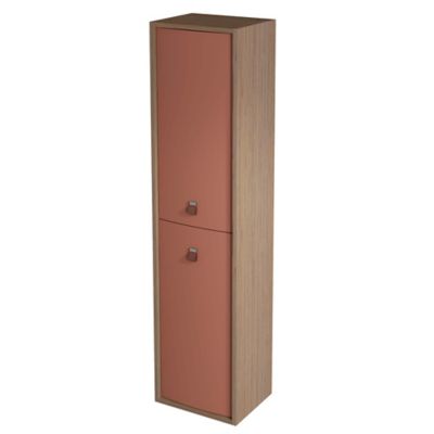 Colonne de salle de bains suspendue terracotta mat l.39 x H.160 x P.31 cm, 2 portes ouverture à gauche, Decotec Havana