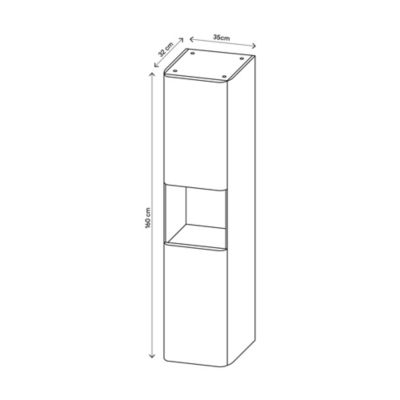 Colonne de salle de bains vert l.35 x H.160 x P.35 cm GoodHome Nevado