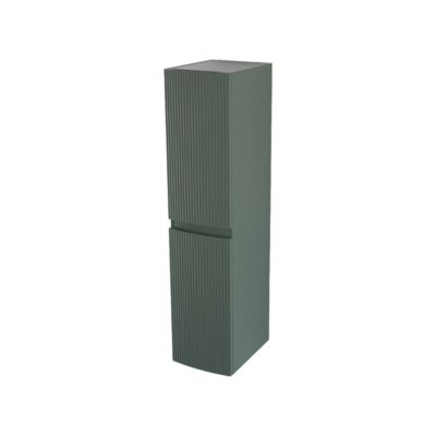 Colonne de salle de bains vert mat strié l.30 x H.130 x P.40 cm, Vague