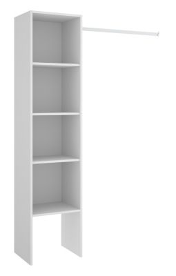 Colonne dressing en panneaux de particules mélaminés coloris blanc - Longueur 137.5 x Profondeur 40.2 x Hauteur 185.5 cm
