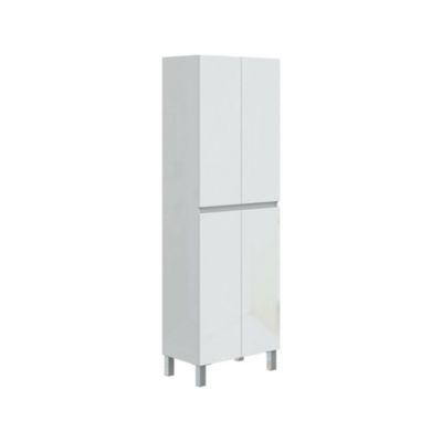 Colonne Fabian, 3 étagères 60x35x182h cm Blanc Brillant