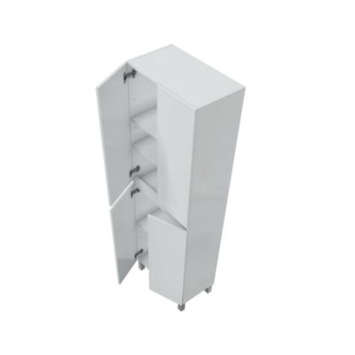 Colonne Fabian, 3 étagères 60x35x182h cm Blanc Brillant