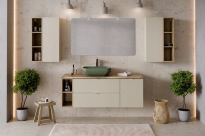 Colonne murale ouverte pour salle de bains DALIA chêne cremona 20 x 80 cm