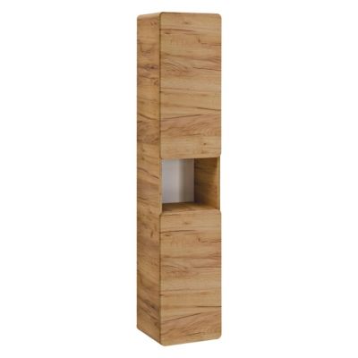 Colonne murale salle de bain 2 portes 1 niche Arun Bois