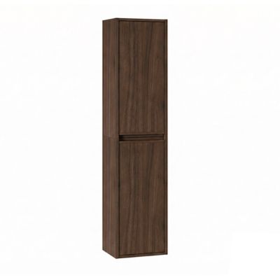 Colonne murale salle de bain 2 portes Edmé Bois foncé