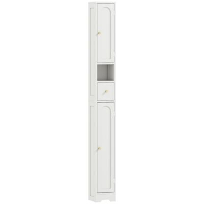 Colonne salle de bain 2 portes tiroir bois blanc