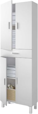 Colonne salle de bain avec 4 Portes coloris blanc brillant - 182 x 60 x 29 cm