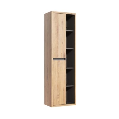 Colonne salle de bain MATT 170 cm  Chene clair et gris anthracite  Design suspendu moderne