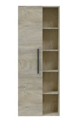 Colonne salle de bain Suspendue avec 1 porte coloris Alaska chêne à nœuds - Hauteur 135 x Longueur 51 x Profondeur 25 cm
