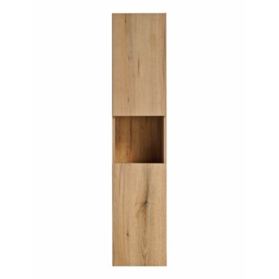 Colonne salle de bain VANO  2 portes et 1 niche  Chene  L30 x P25 x H140 cm  Meuble suspendu