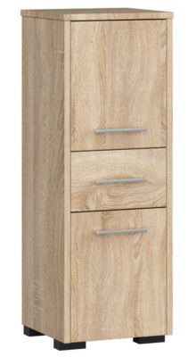 Colonne salle de bains AKORD FIN Chêne Sonoma 30 cm 2 portes 1 tiroir façade Chêne Sonoma 3 étagères 30x30x85 cm