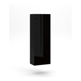 Colonne suspendue design NEVER, 1 porte, 140 cm, noir brillant