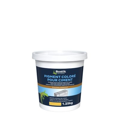 Colorant Bostik Pigment pour Ciment, Mortier, Enduit et Chape Jaune 1,25kg