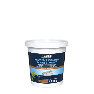 Colorant Bostik Pigment pour Ciment, Mortier, Enduit et Chape Marron 1,25kg