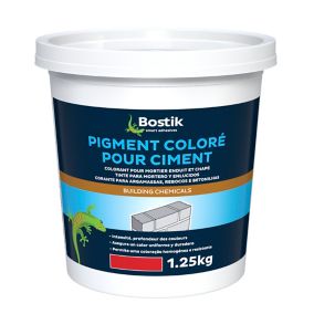 Colorant Bostik Pigment pour Ciment, Mortier, Enduit et Chape Rouge 1,25kg