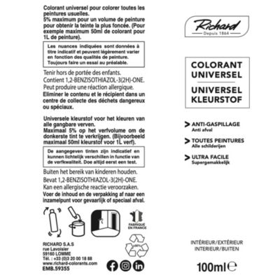 Colorant universel pour peinture bleu outremer 100ml