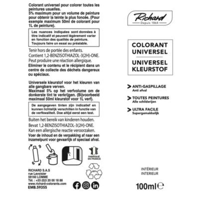 Colorant universel pour peinture vert jaunâtre 100ml