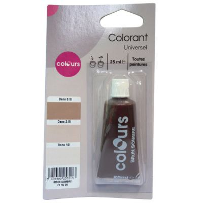 Colorant universel toutes peintures Colours brun sombre 25ml