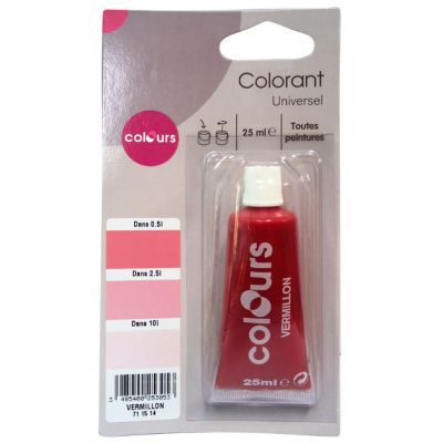 Colorant universel toutes peintures Colours vermillon 25ml